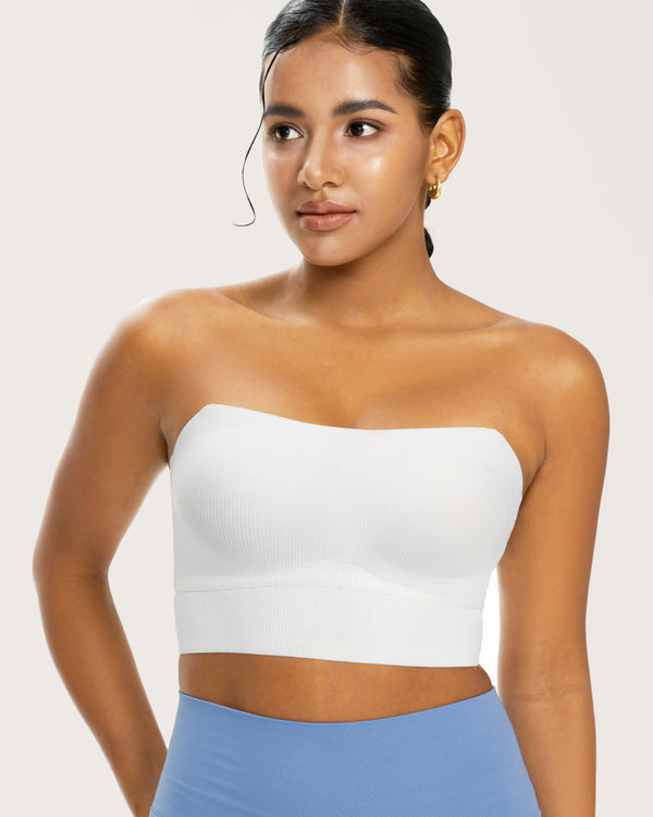 Ribbed Thin-Strap Multi-Way Bandeau Tank Top