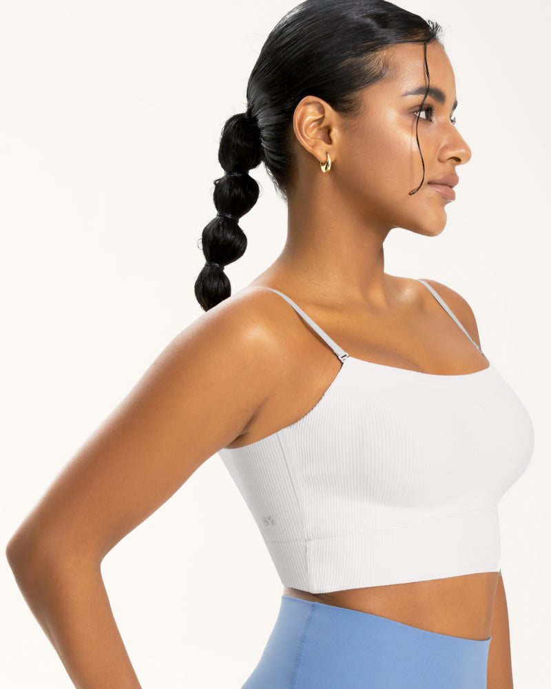 Ribbed Thin-Strap Multi-Way Bandeau Tank Top