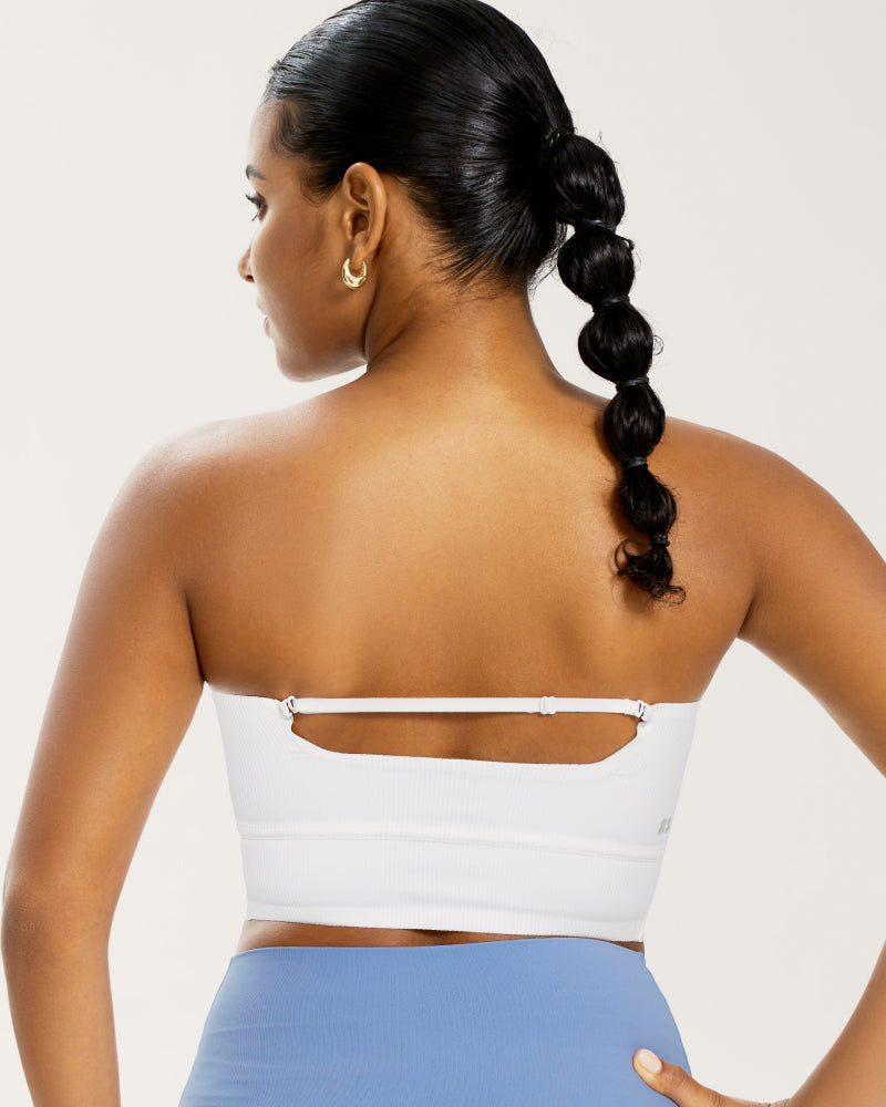 Ribbed Thin-Strap Multi-Way Bandeau Tank Top
