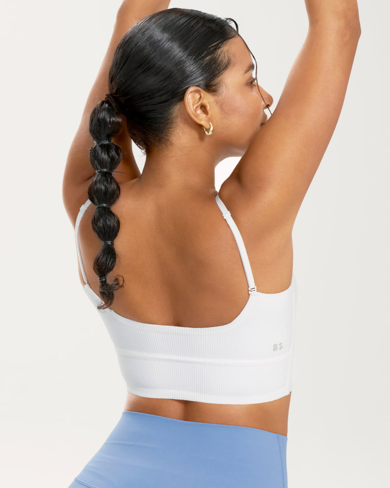 Ribbed Thin-Strap Multi-Way Bandeau Tank Top