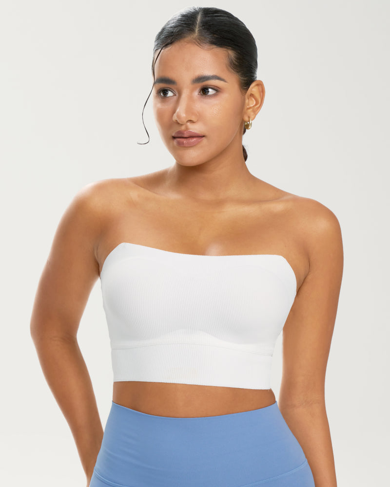 Ribbed Thin-Strap Multi-Way Bandeau Tank Top