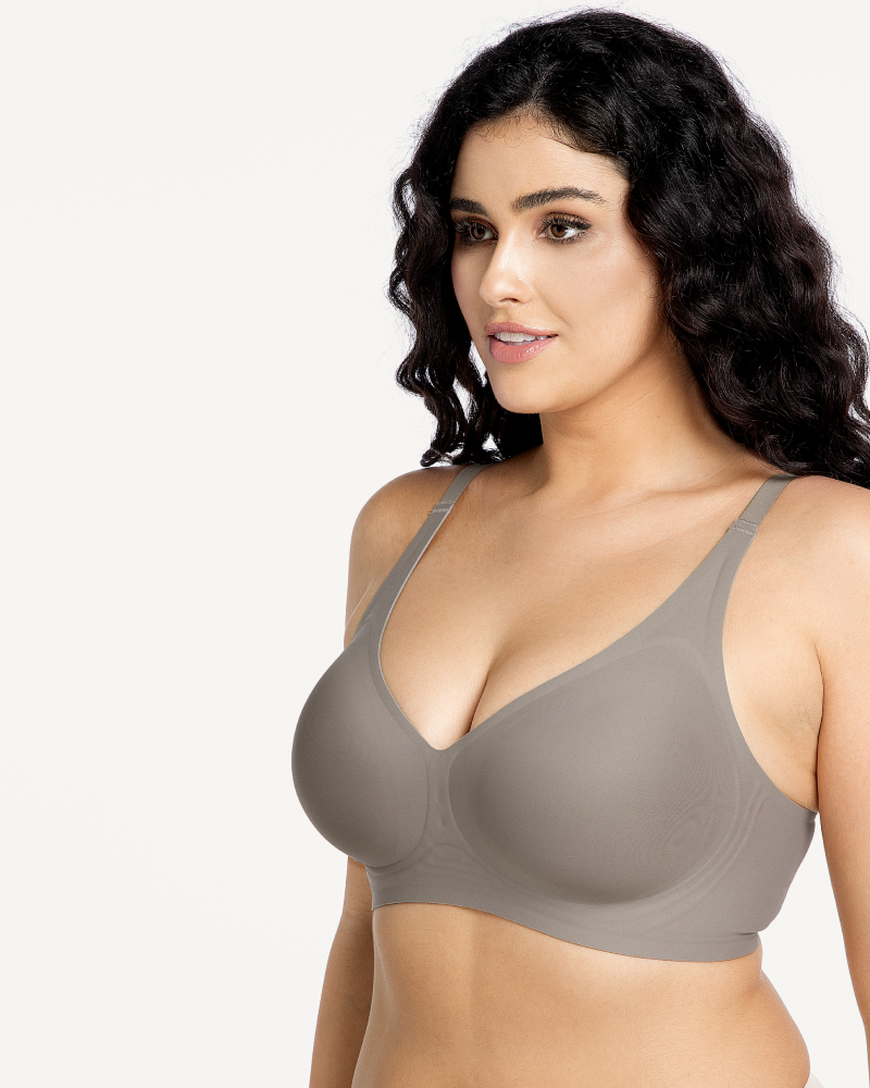 Soft-support deep V comfortable wireless plunge bra