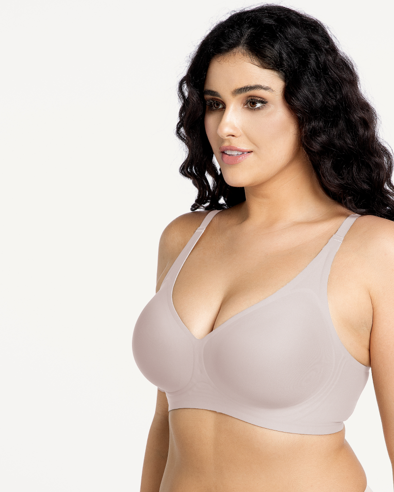Soft-support deep V comfortable wireless plunge bra