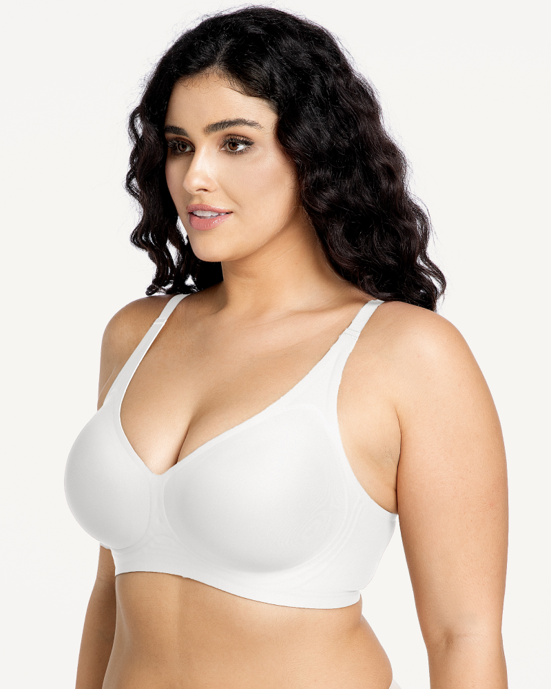 Soft-support deep V comfortable wireless plunge bra