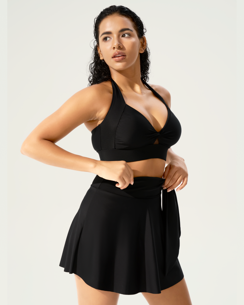 Vest and skirt tie-knot set