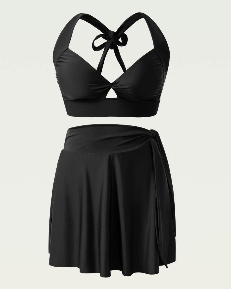 Vest and skirt tie-knot set