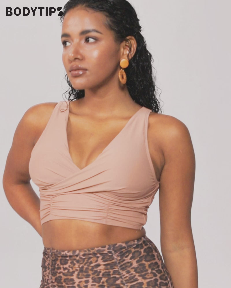 Tank-style leopard print tankini set